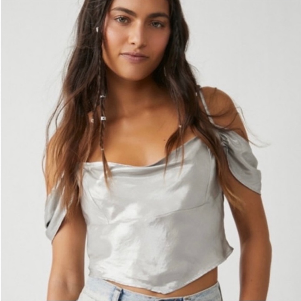 Free People Cassandra Metallic Blouse